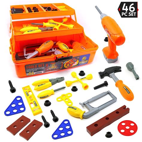 kids metal tool box|child's tool box and tools.